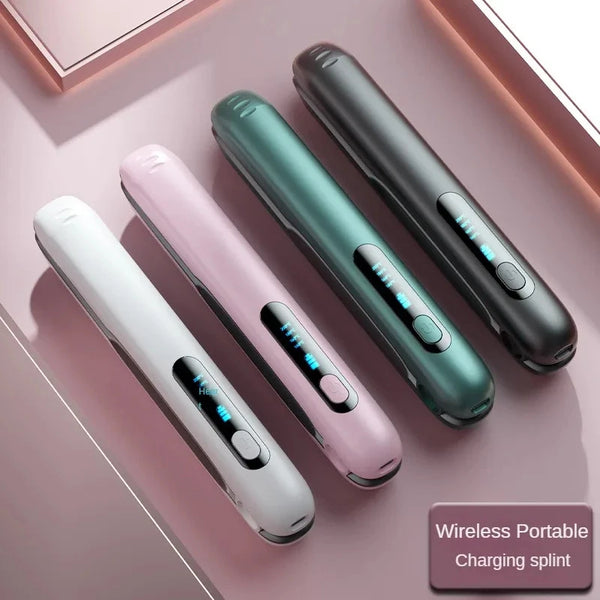 Wireless Hair Straightener Flat Iron Mini 2 IN 1 Roller available in multiple colors, highlighting the stylish cordless mini flat iron on a stylish background.