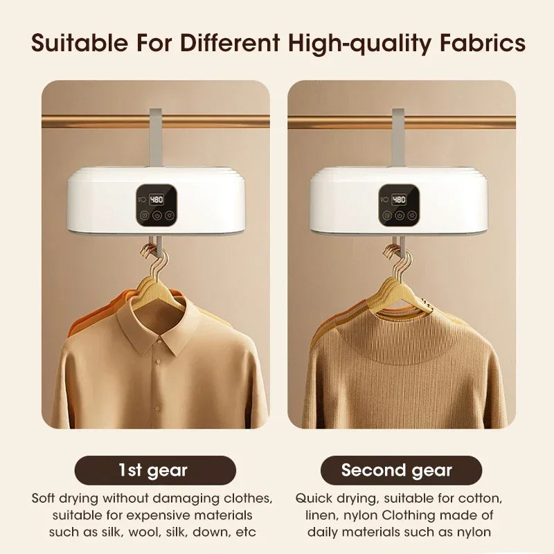 CozyTech Living Portable Clothes Dryer illustrating optimal drying options for delicate fabrics, showcasing versatility in fabric care.