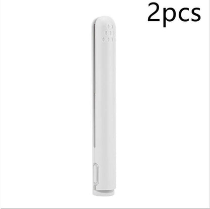 USB Portable Wireless Hair Straightener in white color sold in a pack of two, designed for convenient dormitory styling with this portable hair straightener.