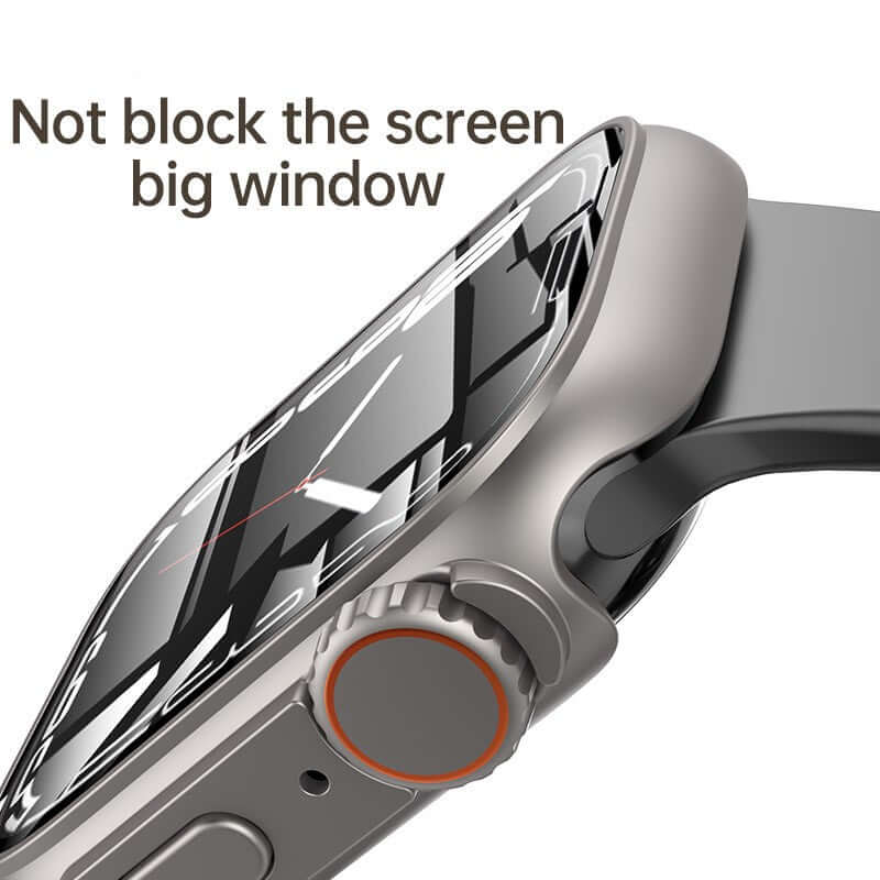 Smart Watch Screen Protector Case - PC+Glass, Full-Screen Clarity, Bump-Resistant Design.