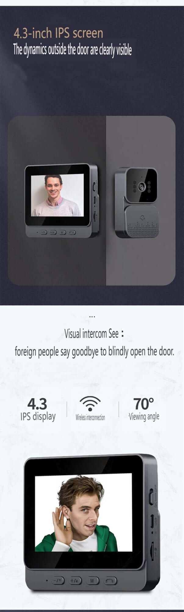 Smart Doorbell Camera with HD Video, Two-Way Intercom, Night Vision, and Remote Access.