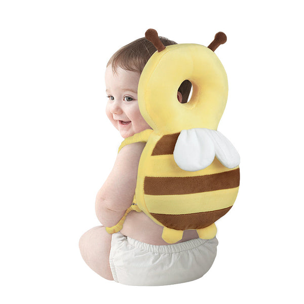 Infant Baby Anti-Fall Head Protection Pad - Child Toddler Headrest for Safety - Soft Cushion for Baby's Head - baby head protection with a cute bee design and adjustable straps.