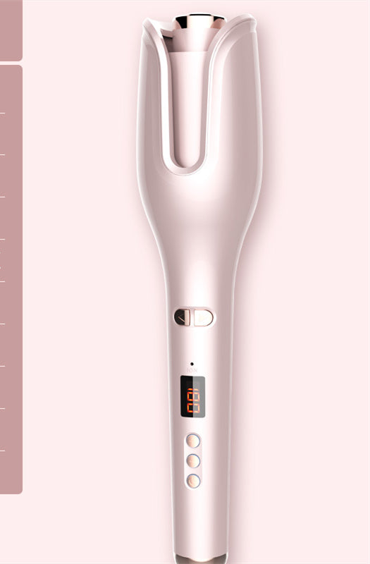 Big Wave Perm Anion Curling Iron in elegant pink color, emphasizing its role as a premium hair curling tool with advanced technology.