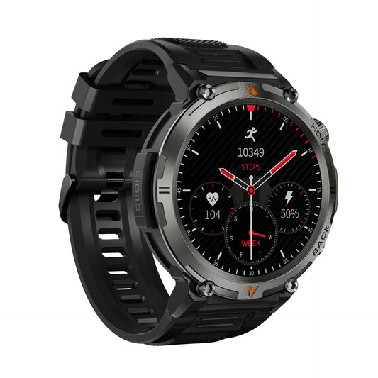Side view of the LED Flashlight 145 Screen Bluetooth Smart Watch with a modern interface and robust appearance, designed for Android and iPhone users.