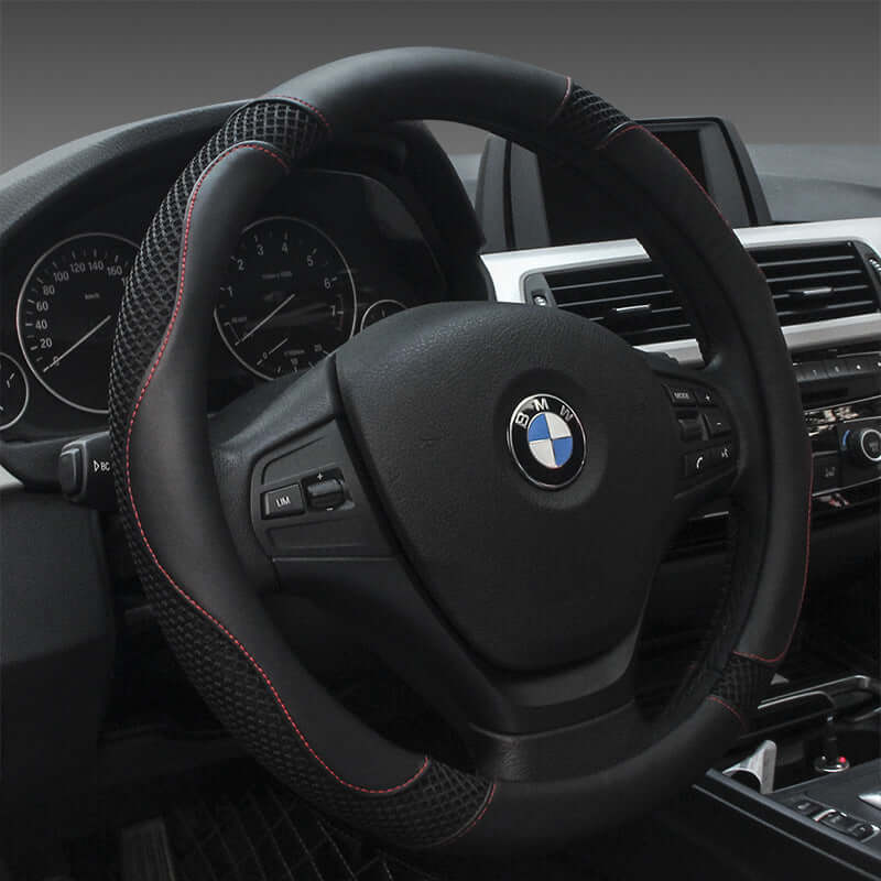 Car Steering Wheel Cover - Universal Microfiber Leather, Fits 38cm Wheels, Multiple Colors.