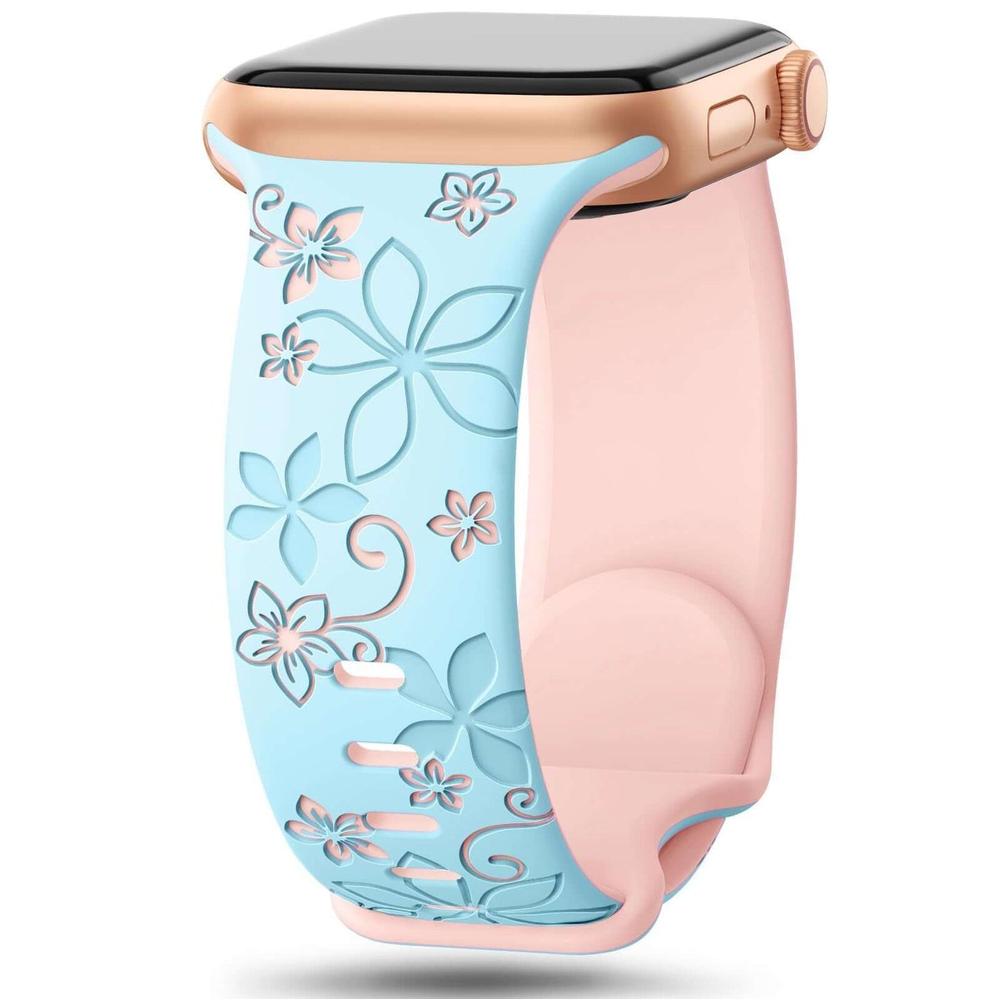 Colorful Silicone Watch Band With Two-Tone Design For Apple Watches - Multiple Sizes Available.
