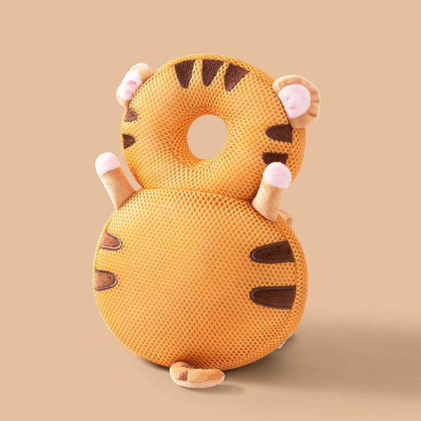 Cute Angel Wings Baby Head Protection Cushion for Toddlers, featuring a vibrant orange tiger design ideal for ensuring baby head protection during play.