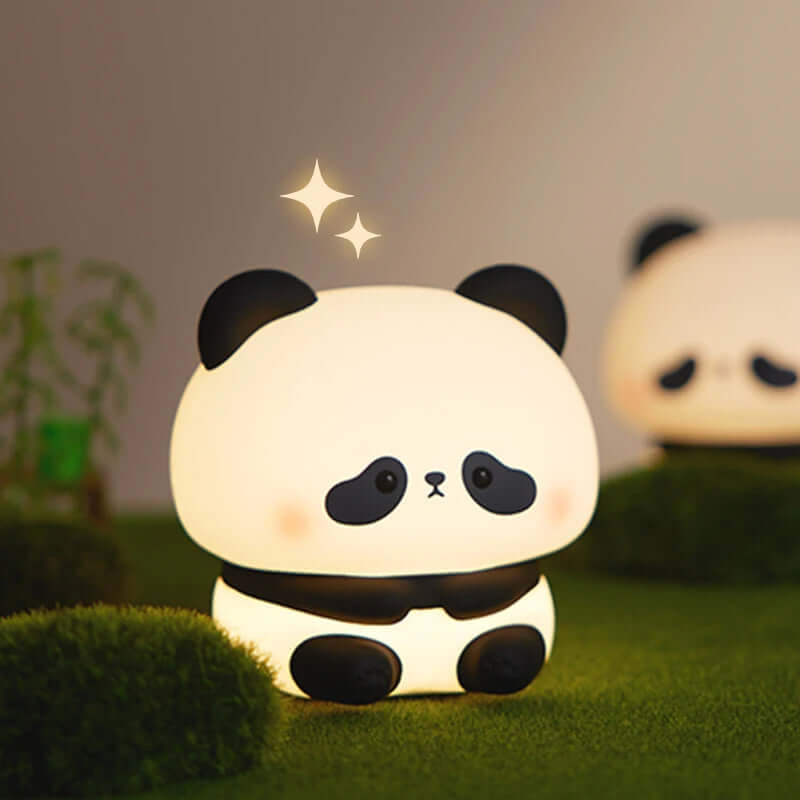 Cute LED Night Light - Rechargeable Silicone Touch Lamp featuring an adorable panda design, perfect for kids' bedroom decor.