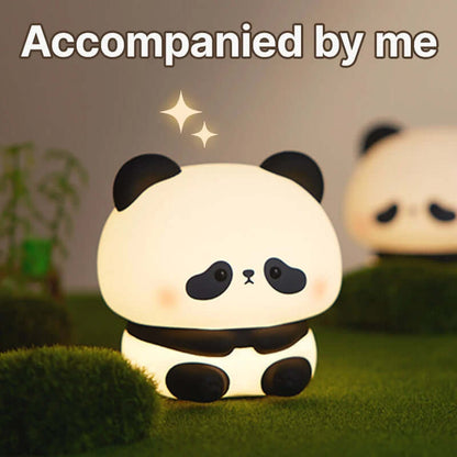 Cute LED Night Light - Rechargeable Silicone Touch Lamp showcasing a panda night light, a comforting accessory for kids' rooms.