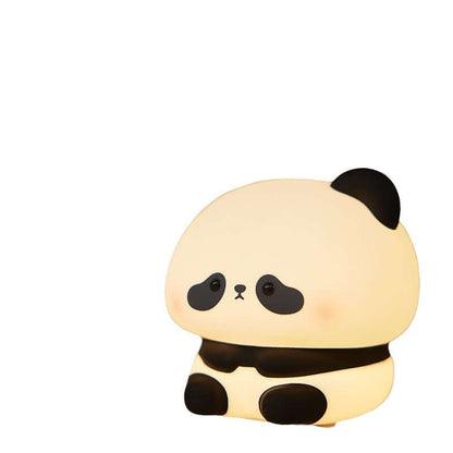 Cute LED Night Light - Rechargeable Silicone Touch Lamp featuring a panda in a sitting position, designed for cozy children's decor.