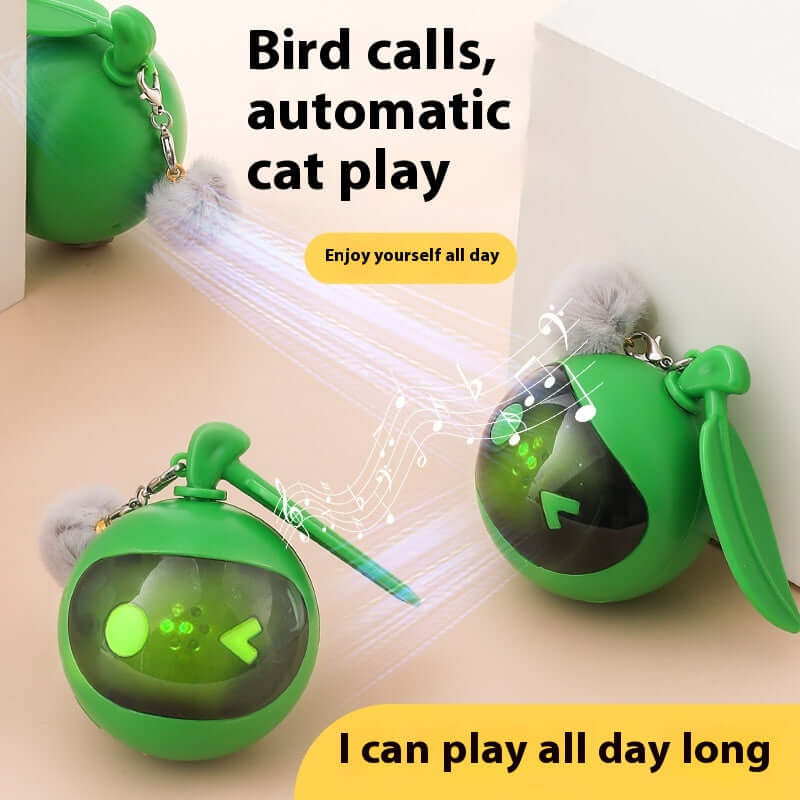 Elastic Self-Hi Relief Cat Toy – Engaging Pet Toys for Cats in Green & Rose Red.