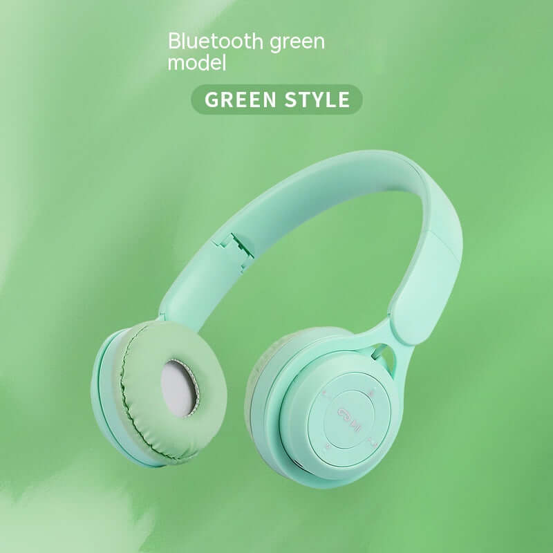 Green model of foldable Bluetooth Headset designed for style and portability.