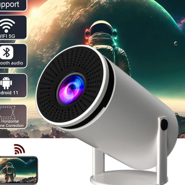 Barrel Machine Hy300 Smart AnzhuoHD Projection Screen showcasing a smart projector for home with stunning visuals and advanced features.