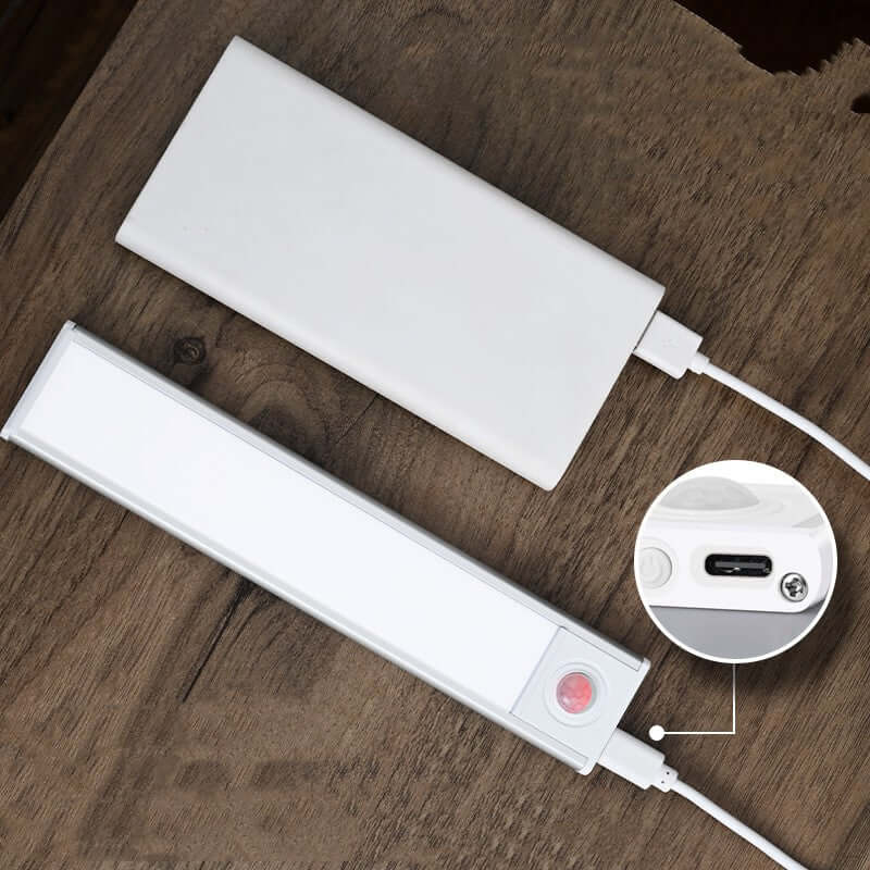 Intelligent LED Light with Body Sensing Technology - Rechargeable Aluminum Alloy Design.