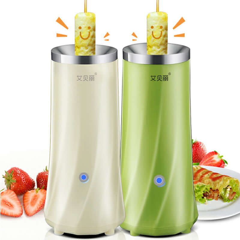 Mini Breakfast Maker - Fully Automatic 50W Multifunctional Machine in Beige.