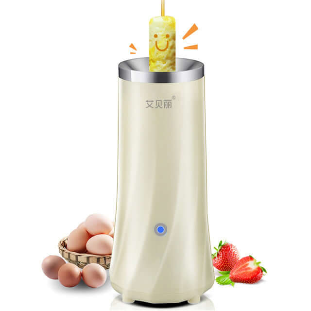 Mini Breakfast Maker - Fully Automatic 50W Multifunctional Machine in Beige.