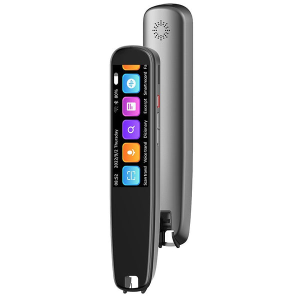Offline Scanning Translation Dictionary Pen showcases a sleek design with a touchscreen interface, portable offline dictionary pen.