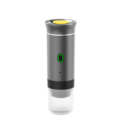 Portable Espresso Machine: Gray 3-in-1 versatile coffee maker with USB charging.