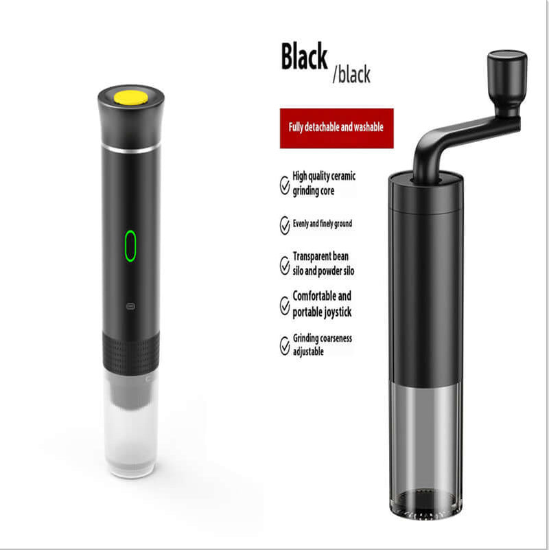 Portable espresso machine displaying user-friendly features and modern design. Great for making rich coffee and espresso while traveling.