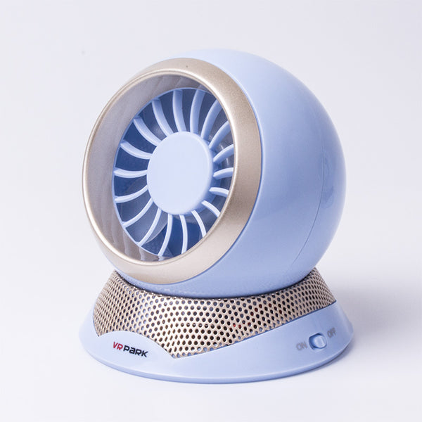 Portable turbine fan in blue color, Large Displacement Fan Turbine Mini USB suitable for home office and car desktop appliances.