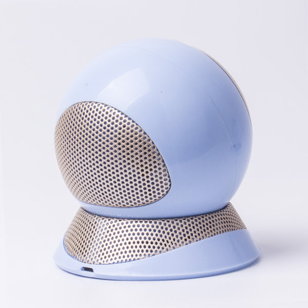 Side view of a blue portable turbine fan, showcasing its compact design, Large Displacement Fan Turbine Mini USB for versatile use at home or in the car.