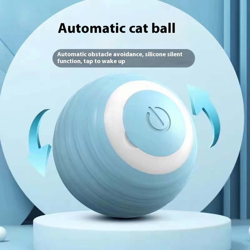 Self-Moving Cat Ball - Automatic Teasing Toy for Cats, ABS Material, Interactive Pet Play.