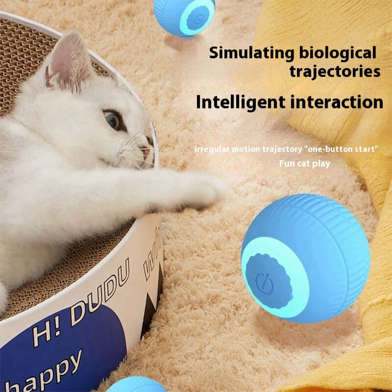Self-Moving Cat Ball - Automatic Teasing Toy for Cats, ABS Material, Interactive Pet Play.