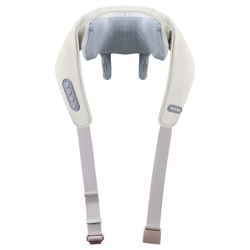 Shoulder and Neck Massage Instrument featuring a sleek design, showcasing control buttons for easy operation, ideal for relaxation and neck lifting.