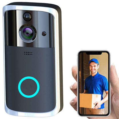 Smart Doorbell Camera with HD Video, Two-Way Intercom, Night Vision, and Remote Access.