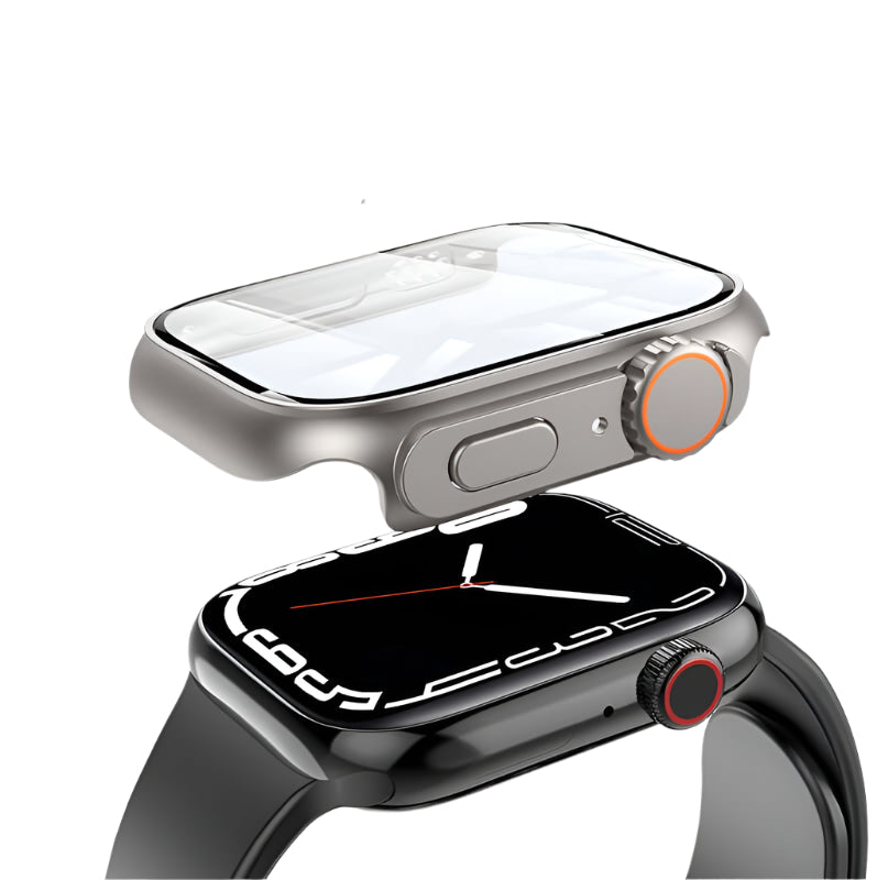 Smart Watch Screen Protector Case - PC+Glass, Full-Screen Clarity, Bump-Resistant Design.
