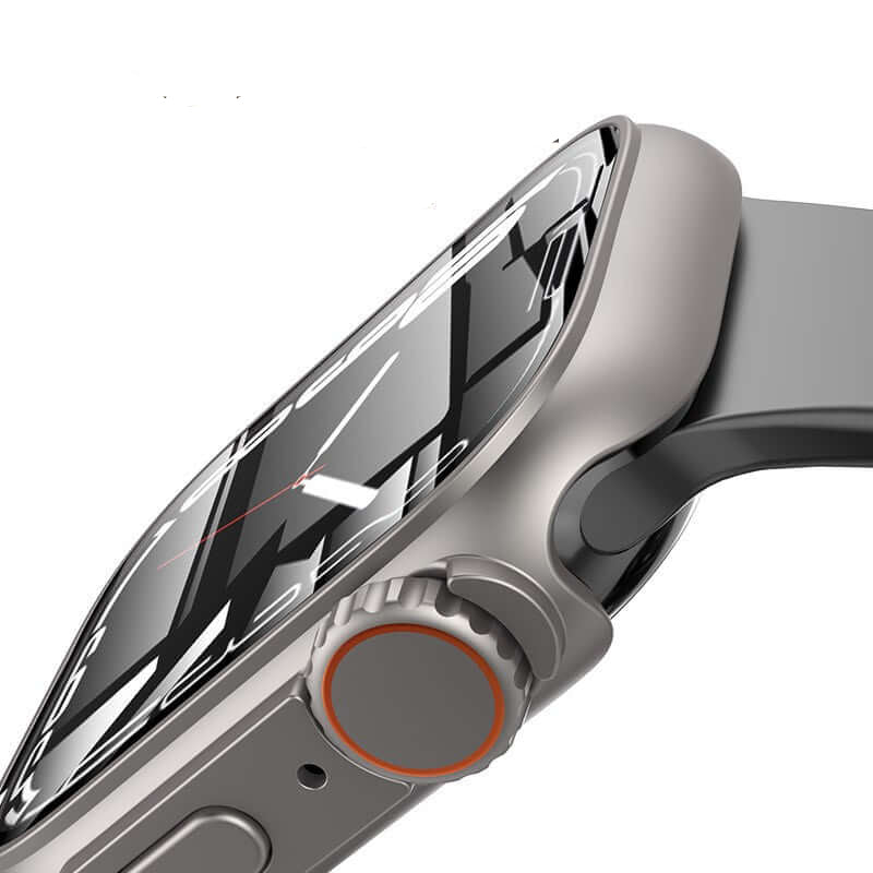 Smart Watch Screen Protector Case - PC+Glass, Full-Screen Clarity, Bump-Resistant Design.