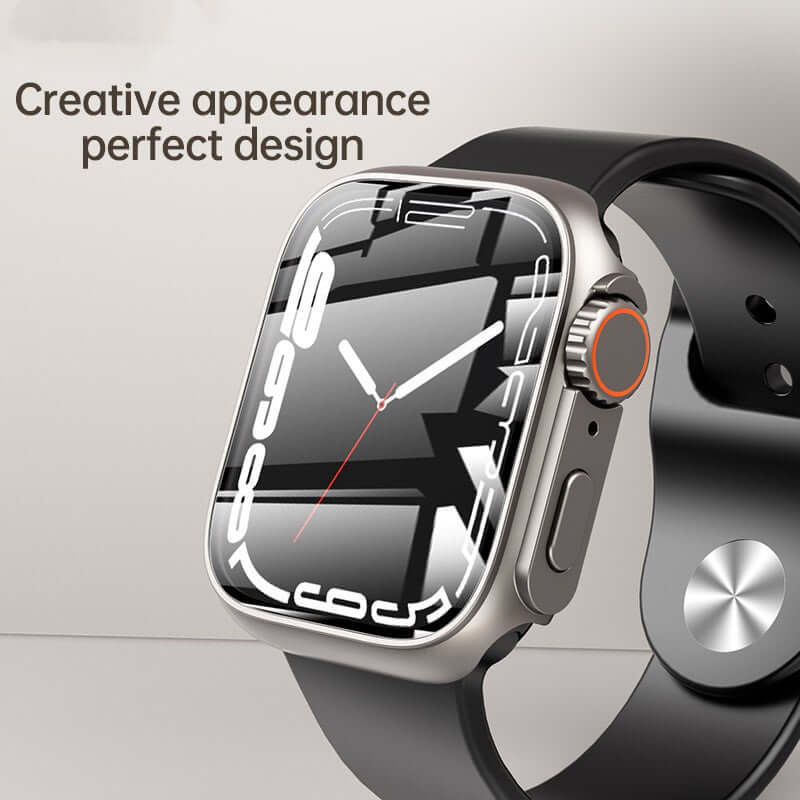 Smart Watch Screen Protector Case - PC+Glass, Full-Screen Clarity, Bump-Resistant Design.