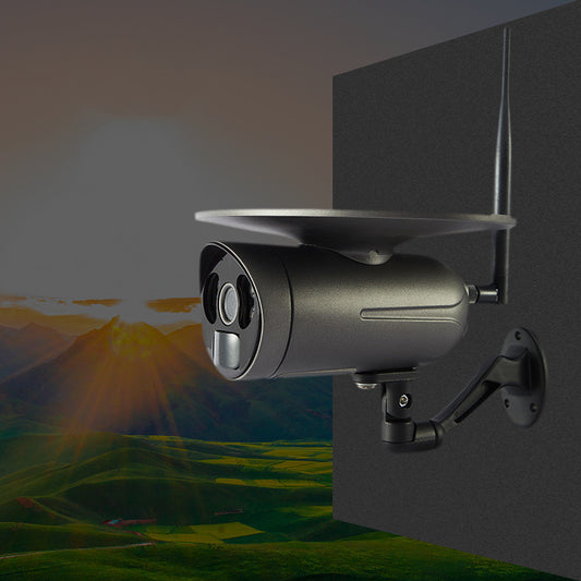 New Solar Wireless WIFI Camera 4G Outdoor High-definition Full Color Mobile Phone Remote Monitoring Camera showcasing the device mounted against a scenic mountainous backdrop, emphasizing its outdoor capability as a solar wifi camera.