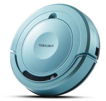 Intelligent Vacuum and Mopper - A sleek blue robot vacuum cleaner capturing its modern design from a side view.