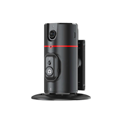 Eprolo black auto face tracking phone holder with camera and remote control on round base