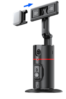 eprolo black auto face tracking phone holder with adjustable clamp and camera sensor
