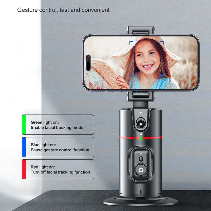 Eprolo auto face tracking phone holder with gesture control and facial tracking mode indicator lights