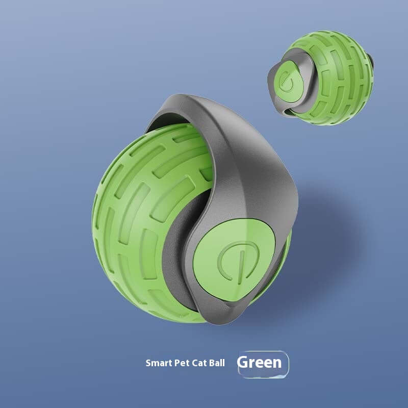 Dropshipman green automatic cat ball toy with textured surface and smart pet design