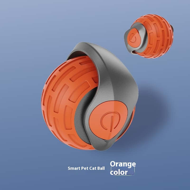 Dropshipman orange automatic cat ball toy with smart pet interactive design