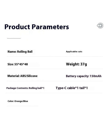 A detailed look at the product parameters for the Automatic Cat Toy Ball with Interactive Tail. This automatic cat toy is designed for high performance and is perfect for entertaining cats.