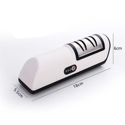 eprolo automatic knife sharpener for home with compact white design and three sharpening slots