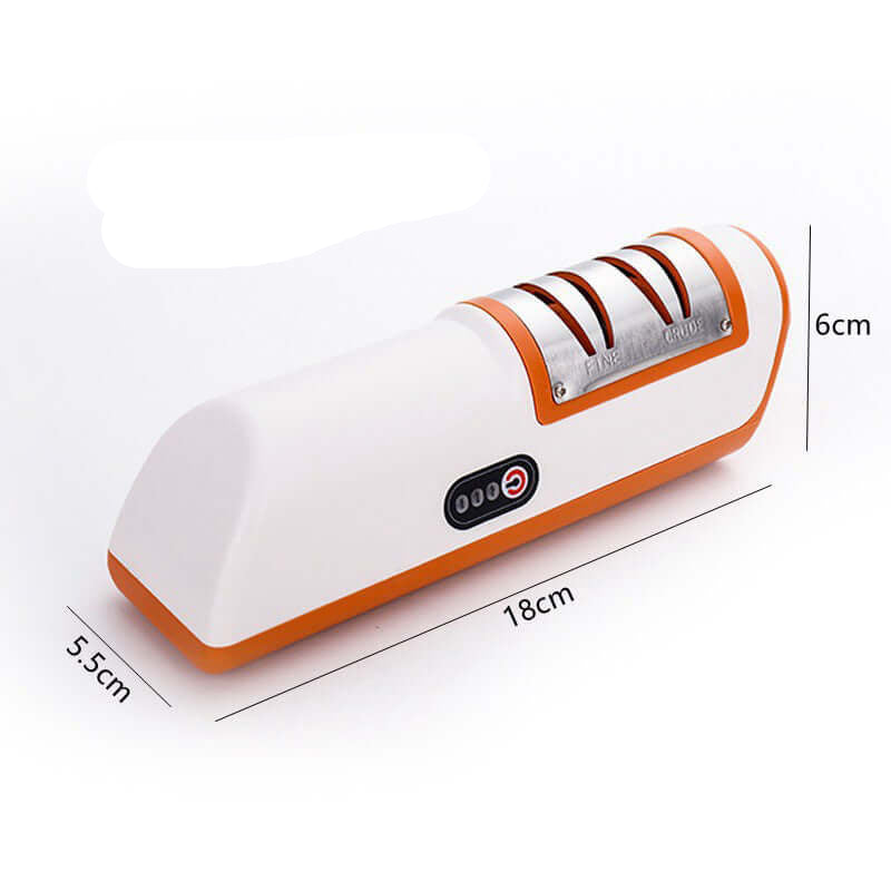 Eprolo compact automatic knife sharpener for home with three sharpening slots and power button
