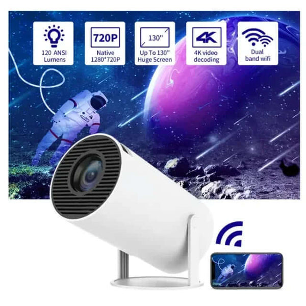 eprolo portable android smart projector with 720P resolution 120 ANSI lumens and dual band wifi
