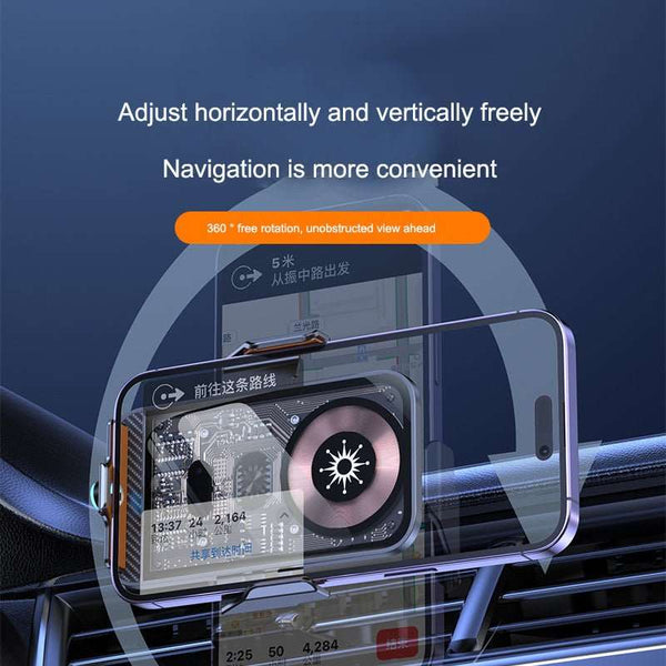 C11 Car Phone Charger - Wireless Charging Holder with Infrared Induction & Transparent Design -   
