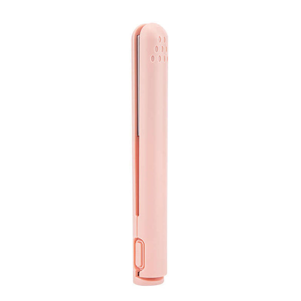 USB Portable Dormitory Available Wireless Hair Straightener for dormitory hair styling, sleek design in pink.