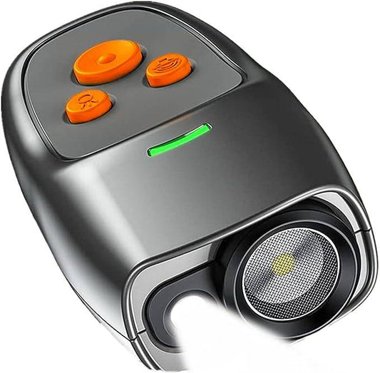 Ultrasonic Stop Dog Barking Device showcasing its innovative design, featuring buttons for control and an indicator light, ideal for anti-barking solutions.