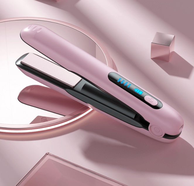 Mini Flat Iron Wireless Hair Straightener 2 IN 1 Curler USB Rechargeable 200°C 5000mAh Battery.