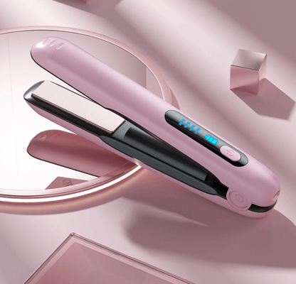 Mini Flat Iron Wireless Hair Straightener 2 IN 1 Curler USB Rechargeable 200°C 5000mAh Battery.
