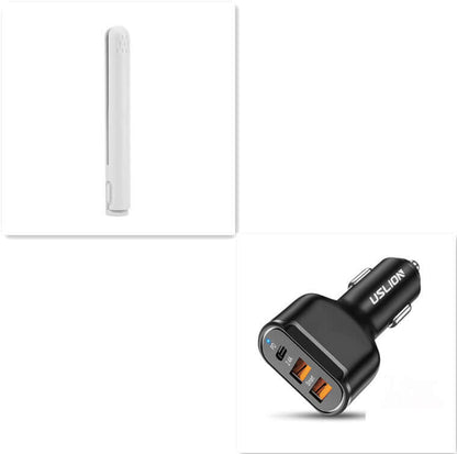 USB Portable Wireless Hair Straightener in white color with a car charger, emphasizing the practicality of this portable hair straightener for dormitory styling.