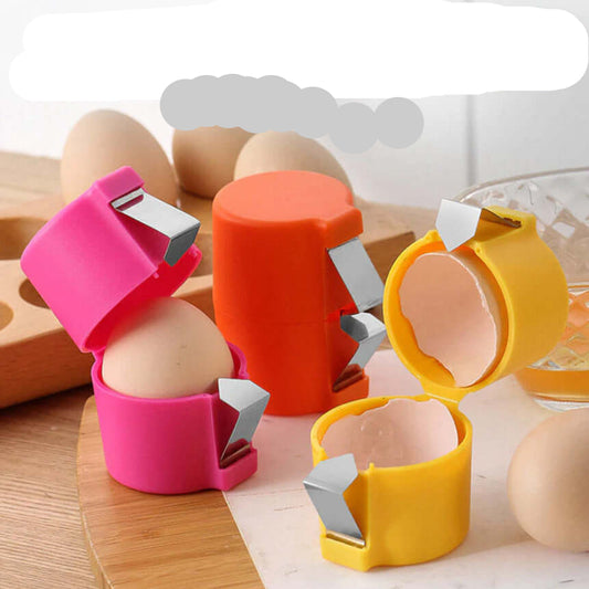 eprolo easy egg cracking device in pink orange and yellow for clean and efficient egg shell removal